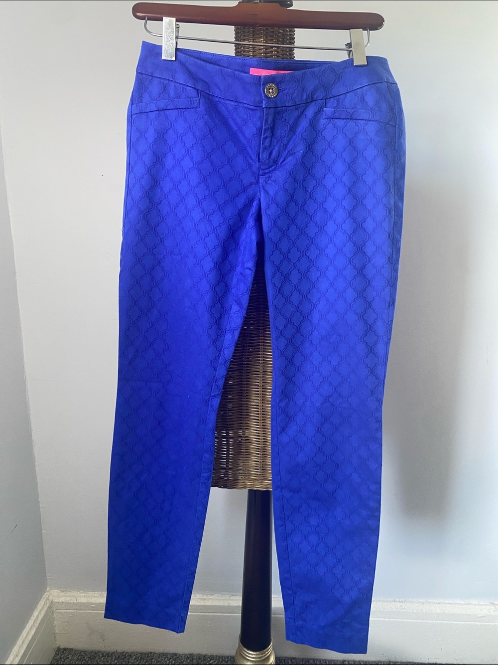Lilly Pulitzer Royal Blue Patterned Skinny Pants